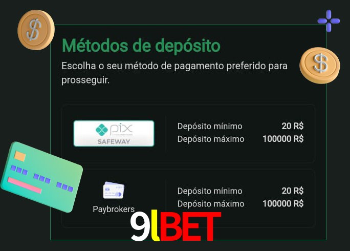 O cassino 9lbet oferece uma grande variedade de métodos de pagamento